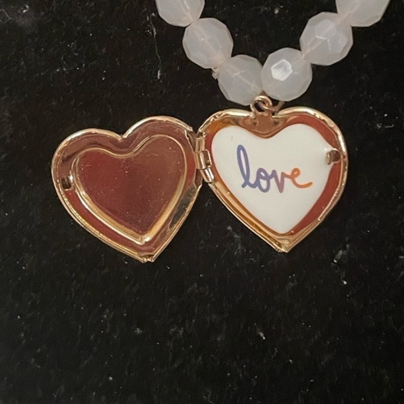 16” Cat & Jack necklace & 1” double sided bezel set pink enamel heart pendant - Picture 2 of 14